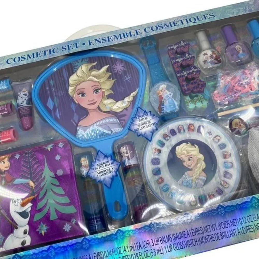 Disney Frozen Deluxe Girl’s Cosmetic Beauty Nail Hair Gift Set w/ Elsa Mirror